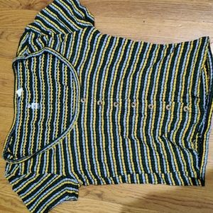 Striped Pac Sun button down crop top.